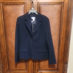 Charter Club Blue Blazer Classic Tailored Suit Jacket